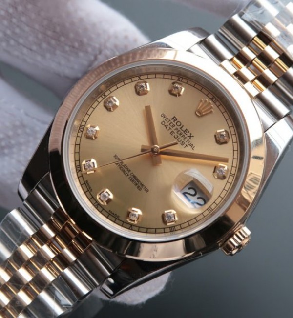 Replica Rolex DateJust 41mm 126303 Noob RG Wrapped RG Dial Diamonds Markers SS/RG Bracelet A2836
