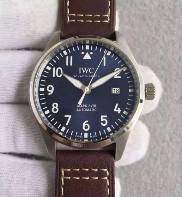 Replica IWC MKF Mark XVIII Le Petit Prince Blue Dial Leather Strap A2892