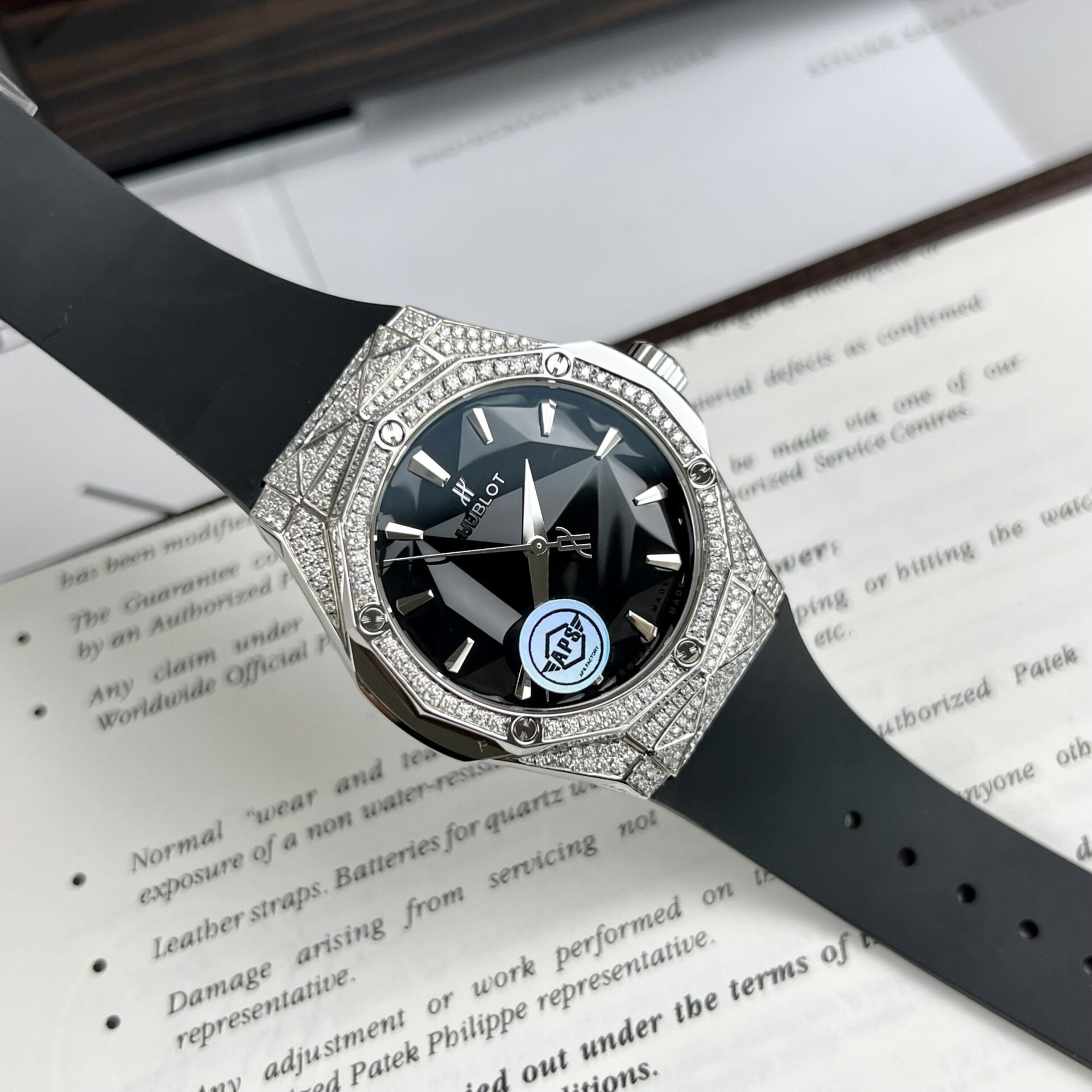 Hublot Orlinski Replica Watch Black Dial Custom Moissanite Diamonds APS Factory 40mm