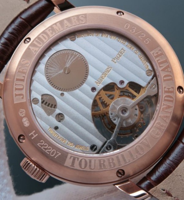 Replica Audemars Piguet TF Jules Tourbillon RG Big Date White Dial