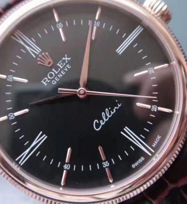 Replica Rolex MK Cellini Time 50505 RG Rome Leather Strap A3165