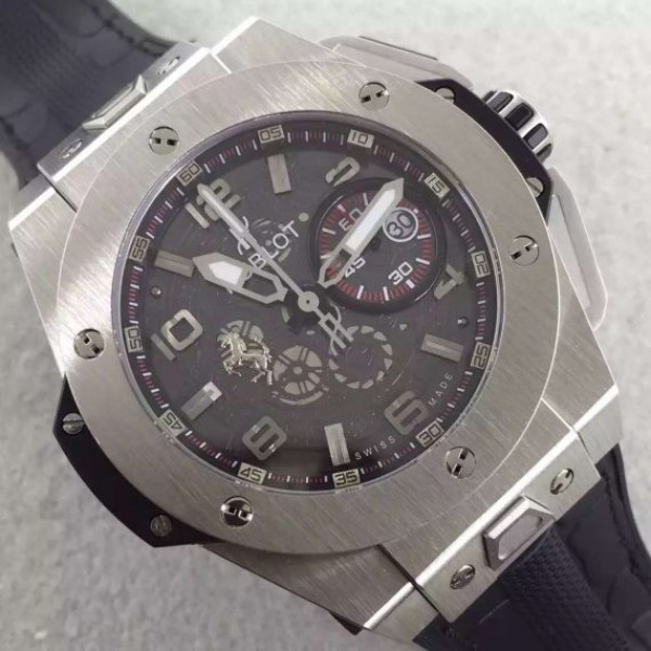 Replica Hublot Big Bang Ferrari Limited Edition SS Black Dial Black Rubber Strap A7753