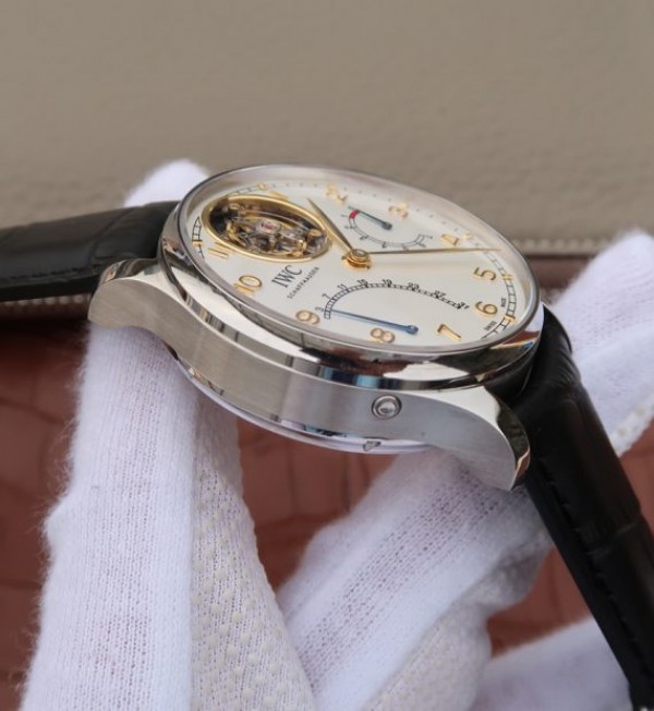 Replica IWC AZ Portuguese Tourbillon IW5046 White Dial YG Markers