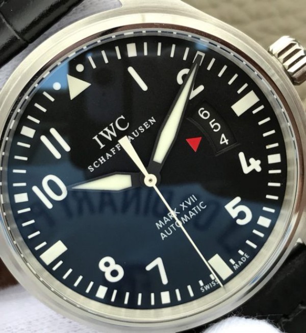 Replica IWC XF Mark XVII Black Dial Black Leather Strap A2892
