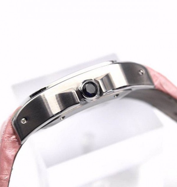 Replica Cartier V6 Santos 100 W20126X8 36mm White Dial Black Leather Strap