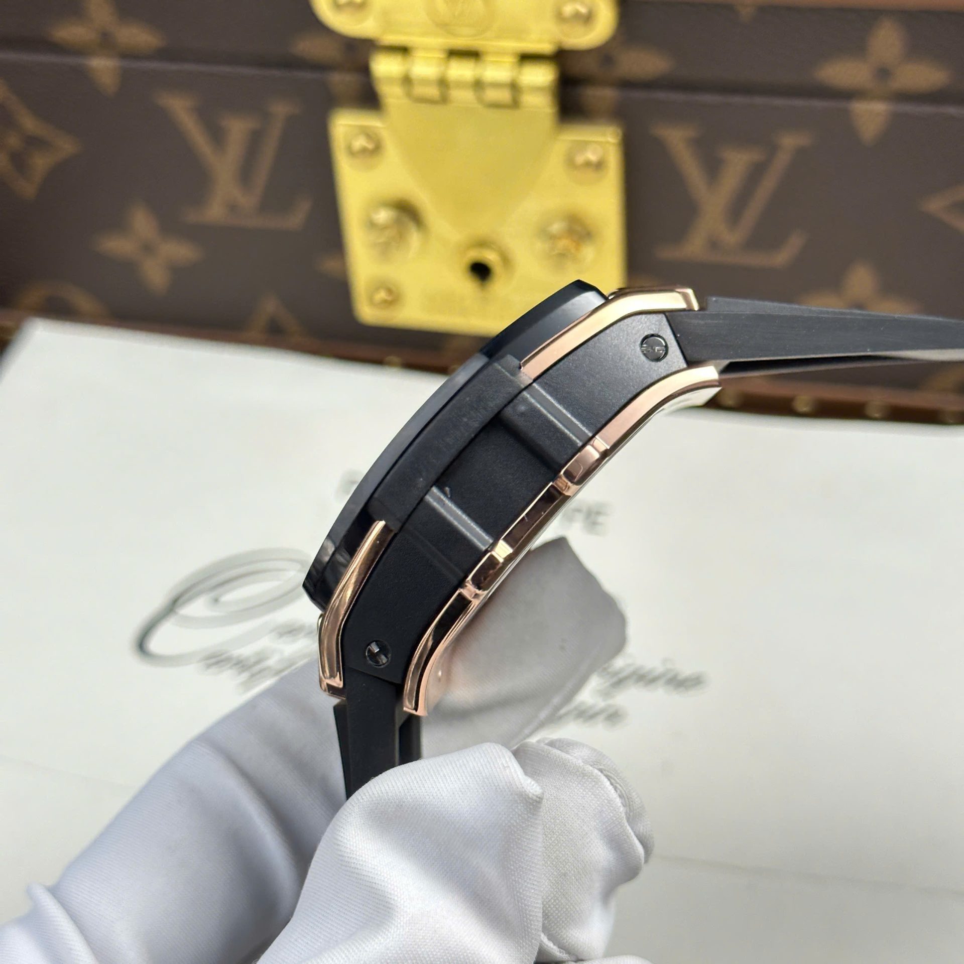 Hublot Spirit Of Big Bang King Gold Replica Watch Bezel Black Ceramic BBF Factory 42mm