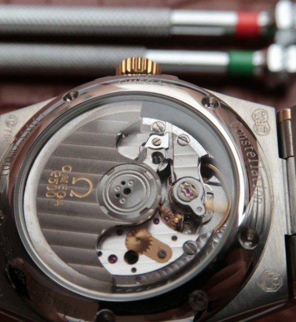 Replica Omega V6 Constellation 35mm White MOP Dial Diamonds Bezel SS Bracelet A2500