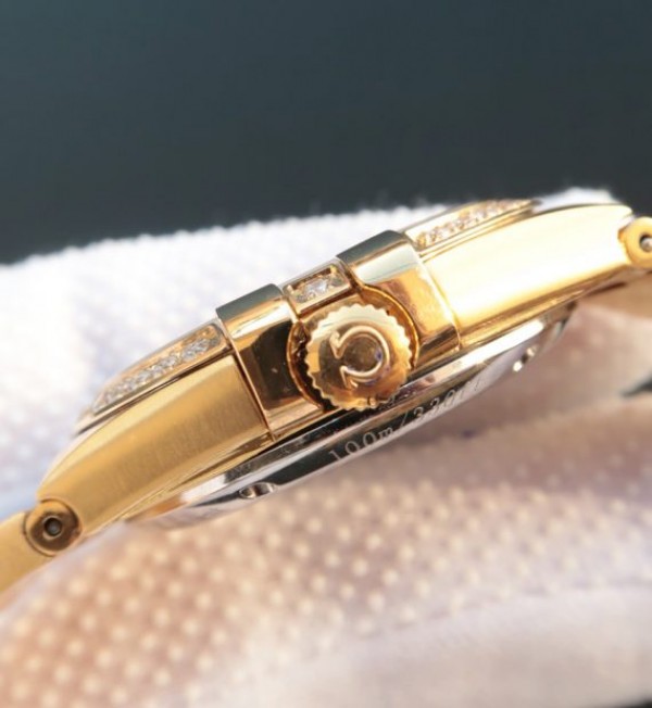 Replica Omega V6 Constellation YG White Dial Diamonds Bezel YG Bracelet A2500