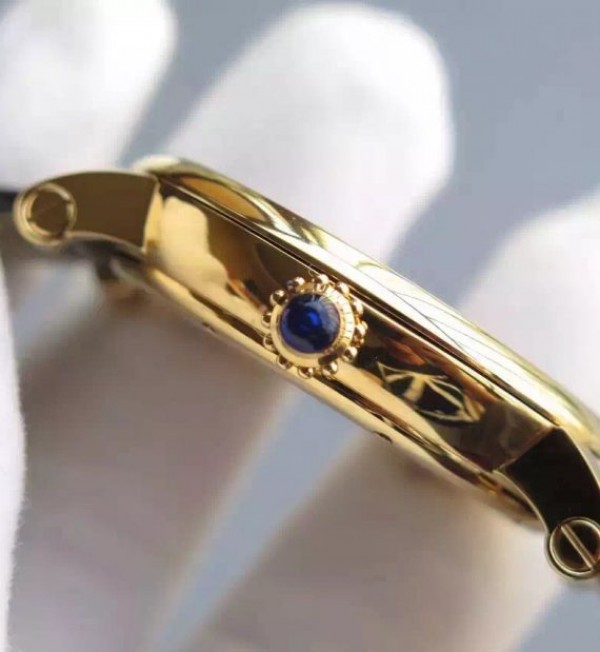 Replica Cartier Rotonde De Cartier Tourbillon YG Leather Strap