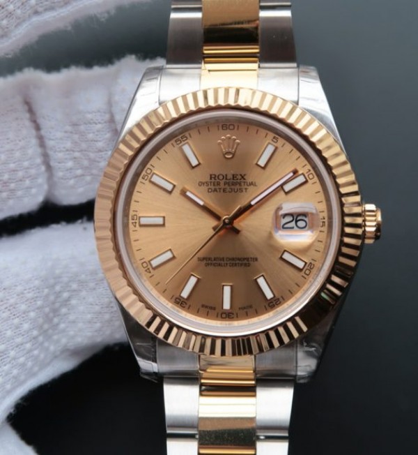 Replica Rolex DateJust II 41mm SS/YG YG Dial Lumed Marker SS/YG Bracelet A3136