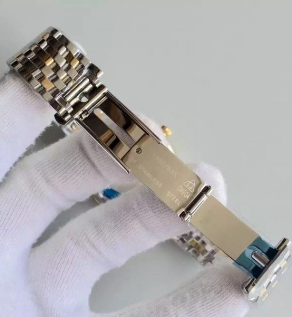 Replica Omega MK De Ville 39.5mm Yellow Dial Diamonds Markers RG Bezel SS/RG Bracelet A2824