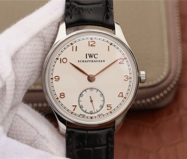 Replica IWC ZF Portuguese IW5454 White Dial Leather Strap RG Hand