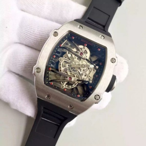 Replica Richard Mille RM027 SS Skeleton Dial Black Rubber Strap 6T51