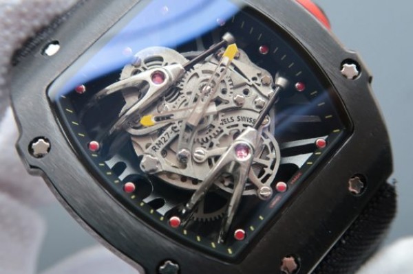 Replica Richard Mille RM027-2 PVD Skeleton Dial Black Nylon Strap 6T51