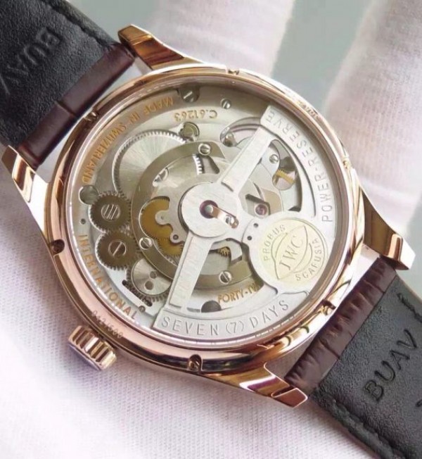 Replica IWC TF Portuguese Tourbillon IW5463 RG White Dial Leather Strap
