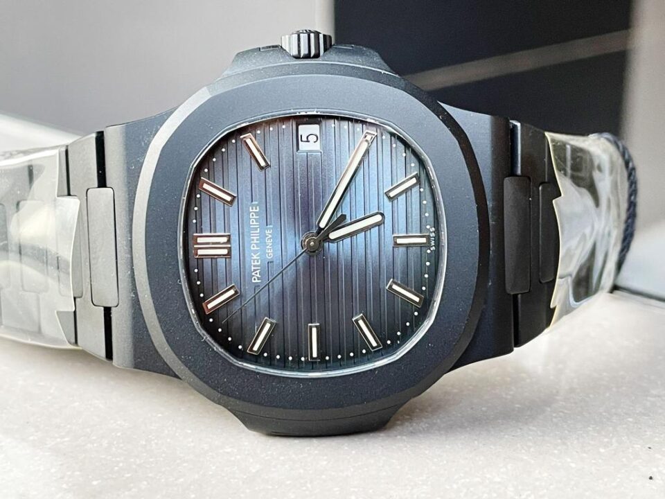 Replica PATEK PHILIPPE Nautilus 5711 ppf 1:1 Best Edition Black Dial on Black Bracelet A324 V2