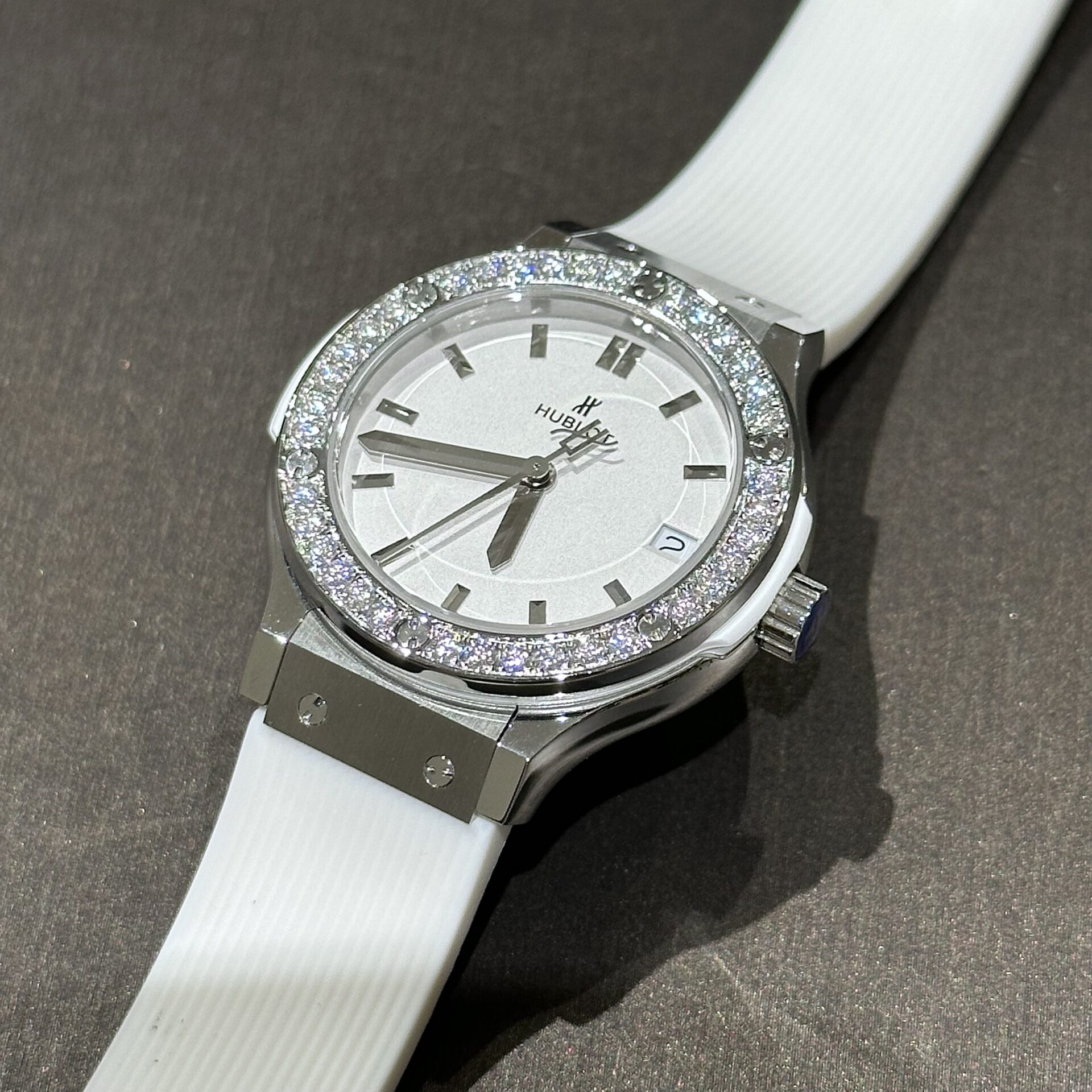 Hublot Classic Fusion Replica Women s Watch White Moissanite Diamond HBF 33mm