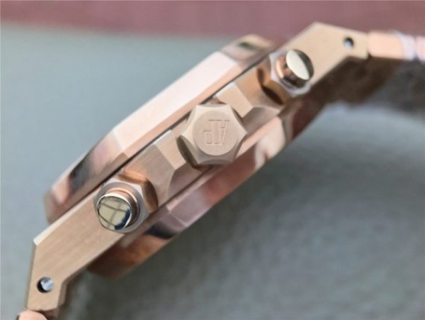 Replica Audemars Piguet Royal Oak Chronograph RG JHF Brown/RG Dial RG Bracelet A7750