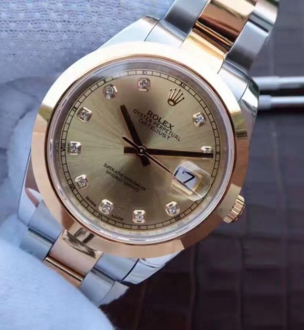 Replica Rolex DateJust 41mm 126331 Noob RG Wrapped RG Dial Diamonds Markers SS/RG Jubilee Bracelet A3235