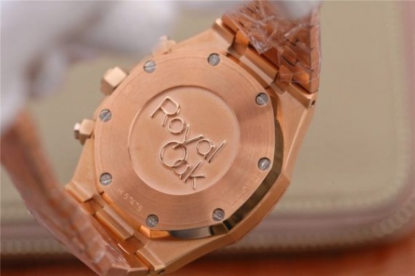 Replica Audemars Piguet Royal Oak Chronograph RG JHF Brown/RG Dial RG Bracelet A7750