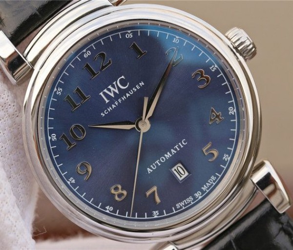 Replica IWC TW Da Vinci IW3566 Blue Dial Black Leather Strap A2892