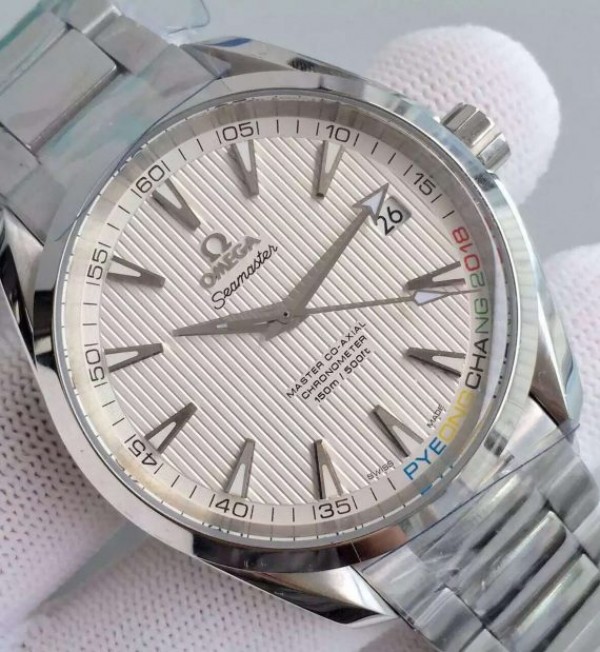 Replica Omega XF Seamaster CO-AXIAL Master PyeongChang 2018 White Dial SS Bracelet A8500