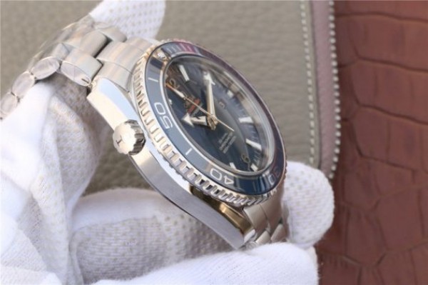 Replica Omega Planet Ocean Professional Blue Liquidmetal Bezel 45mm OMF SS Bracelet A8500