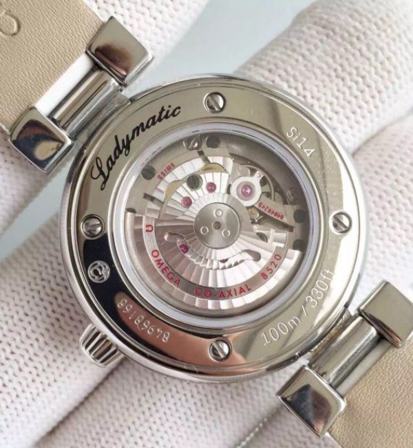 Replica Omega De Ville Lady SS Purple Dial Leather Strap A8520