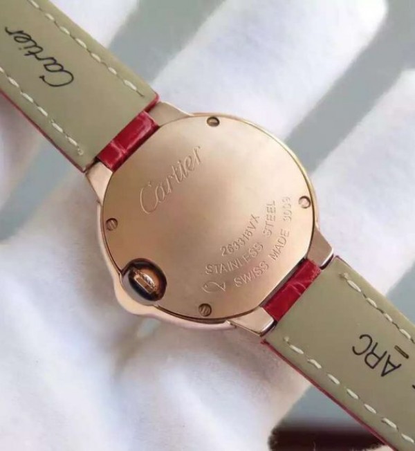 Replica Cartier Ballon Bleu Ladies 28mm RG White Dial Ronda Quartz
