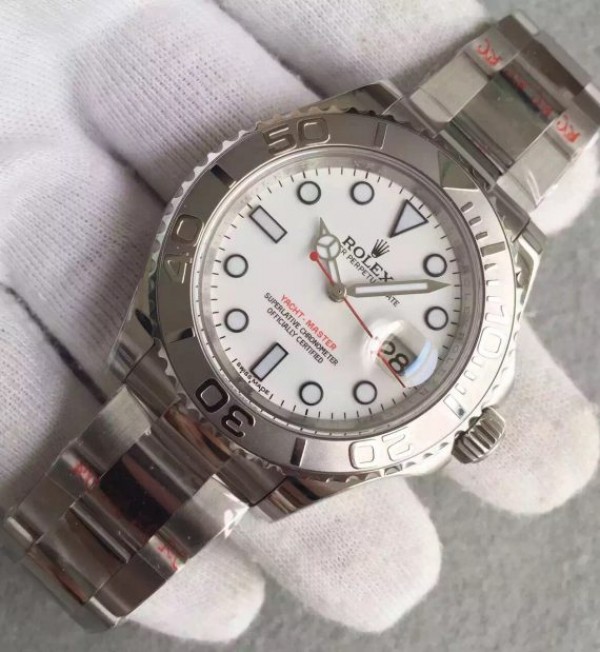 Replica Rolex Yacht-Master 116622 Noob White Dial on SS Bracelet A2824