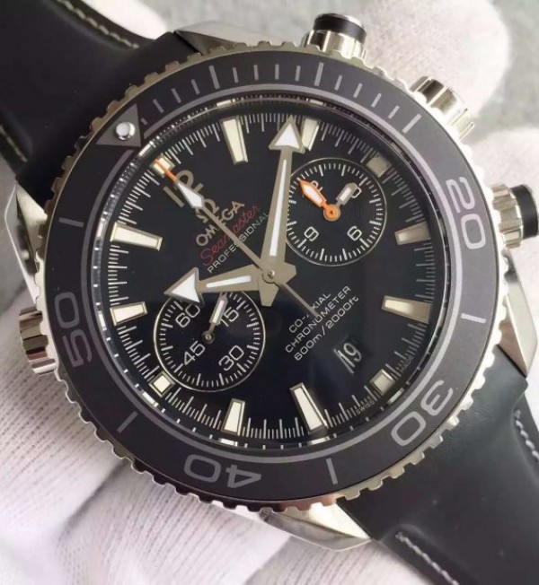 Replica Omega Seamaster Professional Chrono Black Ceramic Black Dial Rubber Strap A9300