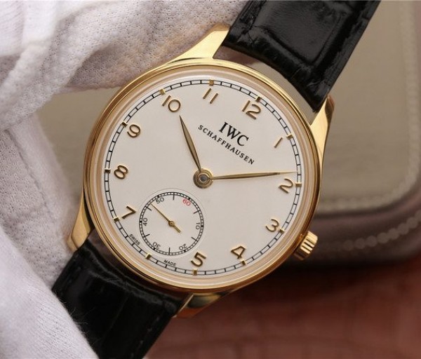 Replica IWC ZF Portuguese IW5454 YG White Dial Leather Strap A6498