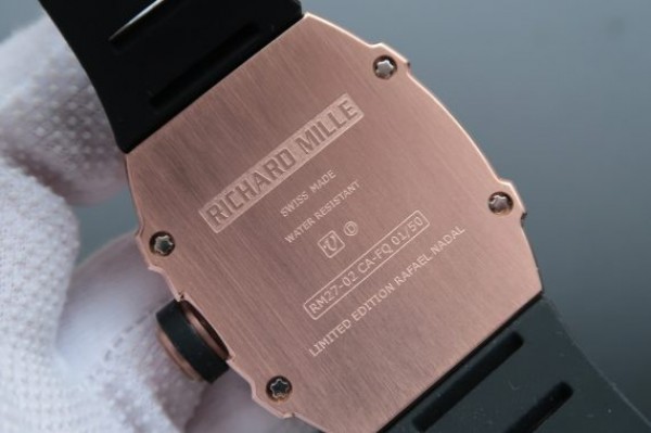 Replica Richard Mille RM027 RG Skeleton Dial Black Rubber Strap 6T51