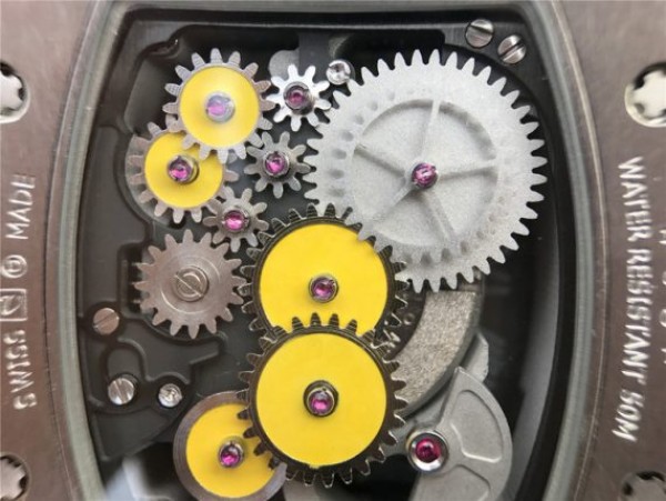 Replica Richard Mille RM018 Hommage a Boucheron SS Yellow Skeleton Dial Black Rubber Strap 6T51