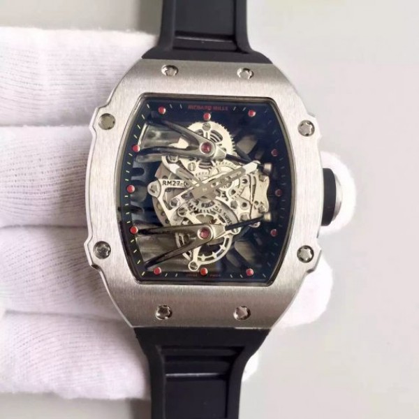 Replica Richard Mille RM027 SS Skeleton Dial Black Rubber Strap 6T51