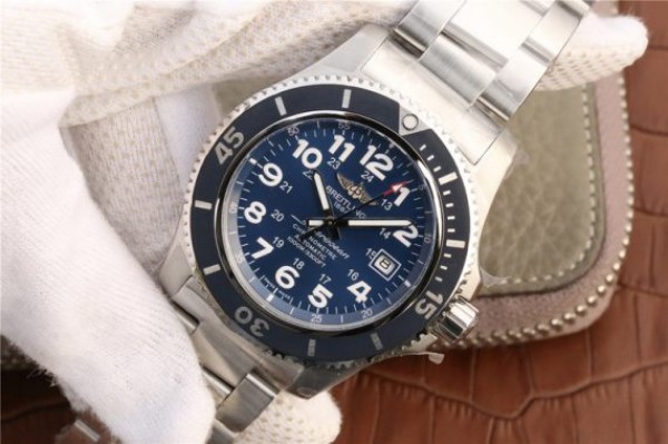 Replica Breitling SuperOcean  II 44mm GF Blue Dial SS Bracelet A2824
