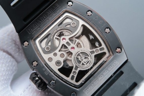 Replica Richard Mille RM057 Dragon Phoenix PVD SS Case Dragon Dial Black Rubber Strap