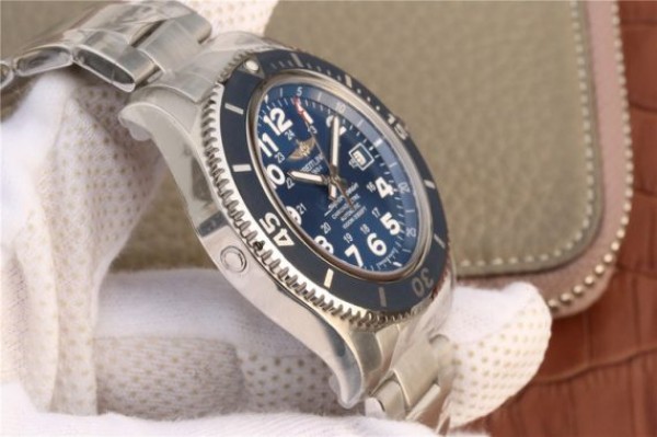 Replica Breitling SuperOcean  II 44mm GF Blue Dial SS Bracelet A2824
