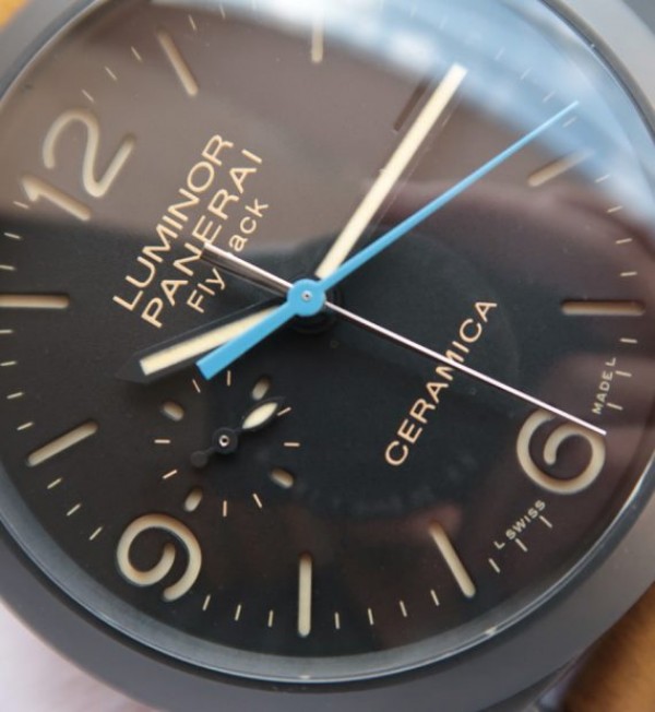 Replica Panerai XF PAM580 Real Ceramic Black Dial Asso Strap P.9100