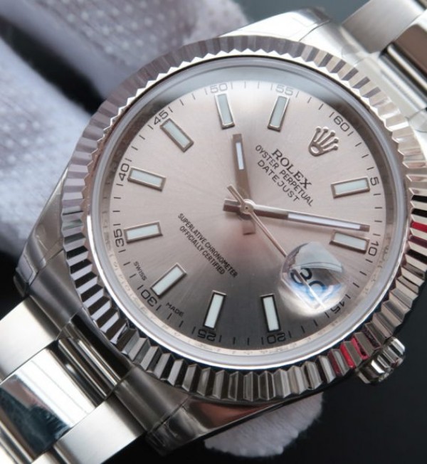 Replica Rolex DateJust II SS Fluted Bezel Gray Dial SS Bracelet A3136