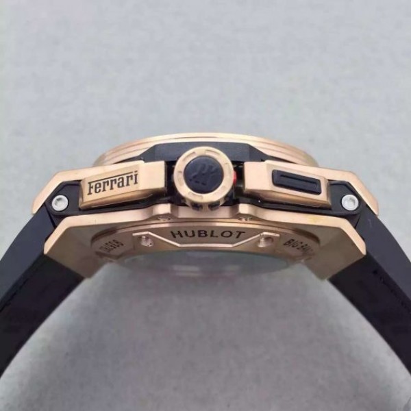 Replica Hublot Big Bang Ferrari Limited Edition RG Black Dial Black Rubber Strap A7753