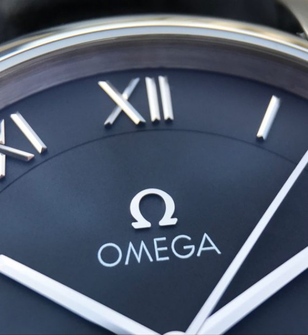 Replica Omega V6 De Ville 41mm SS Black Dial Black Leather Strap A8500