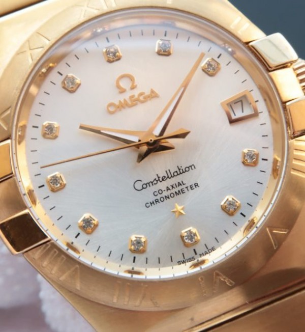 Replica Omega V6 Constellation YG White Dial Diamonds Markers YG Bracelet A2500