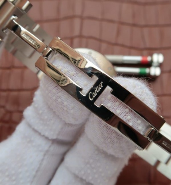 Replica Cartier V6 Ballon Bleu 36mm White Textured Dial SS Bracelet