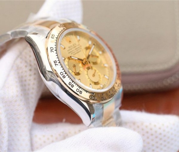 Replica Rolex Daytona 116523 Thick YG Wrapped YG Dial SS/YG Bracelet A7750