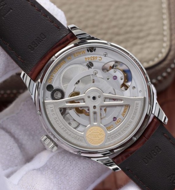 Replica IWC BM Portuguese Tourbillon Gray Dial Leather Strap
