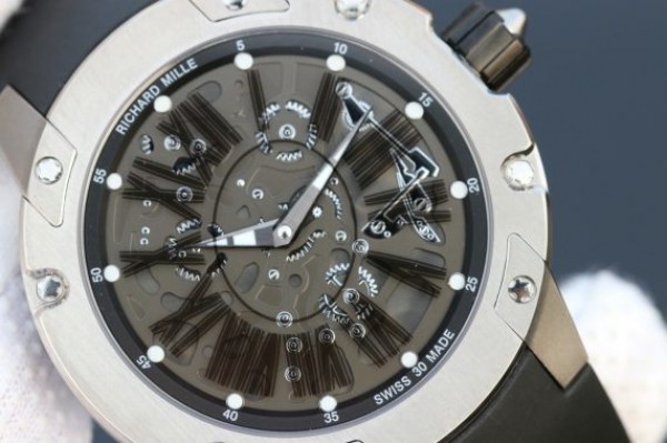 Replica Richard Mille RM033 Titanium SF Roman Markers Dial Black Rubber Strap Micro-Rotor Movement