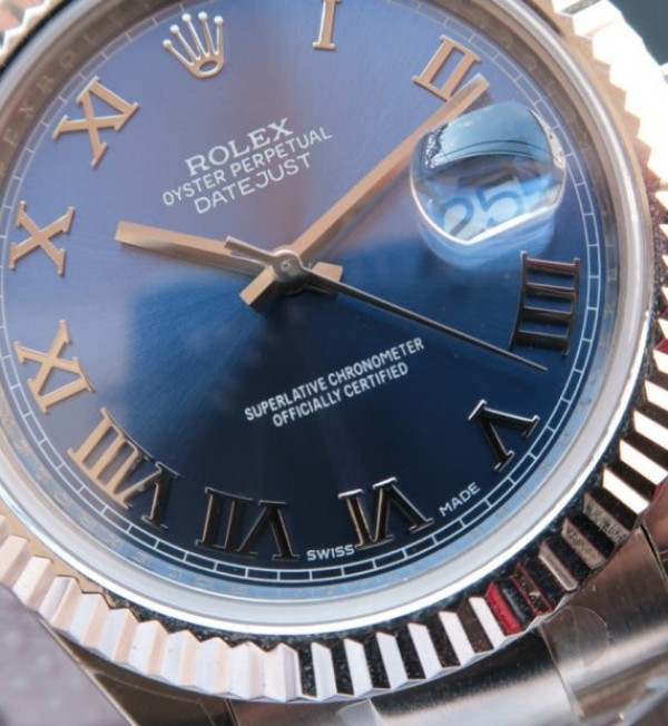 Replica Rolex DateJust 41mm 116334 SS Blue Dial Roman Markers SS Bracelet A3136