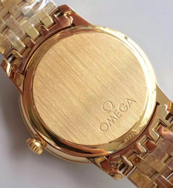 Replica Omega MK De Ville 39.5mm White Dial YG Case SS Bracelet A2824