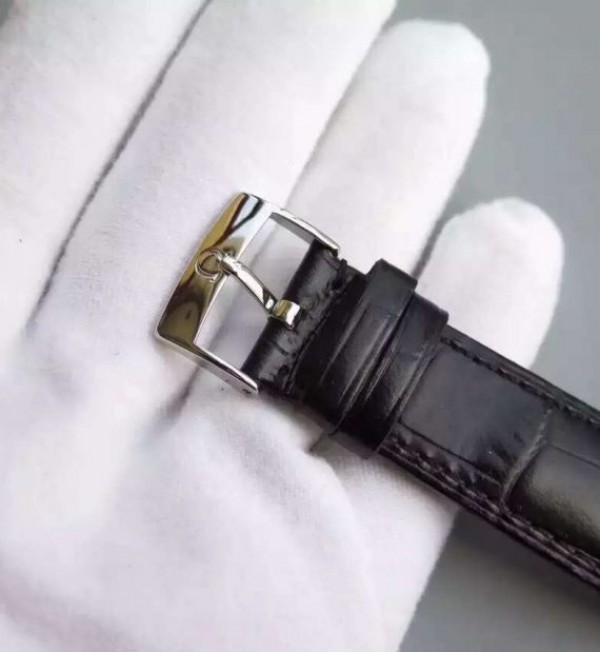 Replica Omega MKF De Ville 39.5mm SS White Dial Black Leather Strap A8500